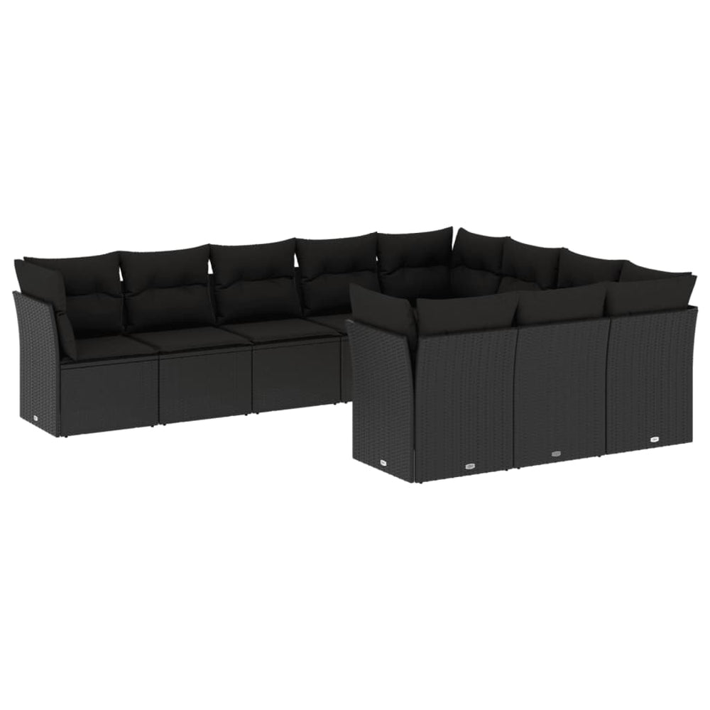Set Canapele De Grădină Cu Perne, 10 Piese, , Poliratan