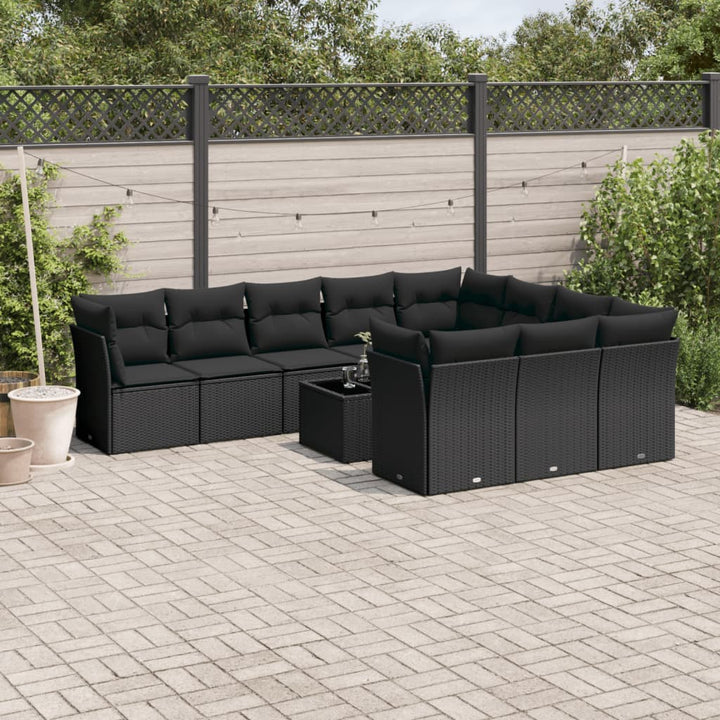 Set Canapele De Grădină Cu Perne, 10 Piese, , Poliratan