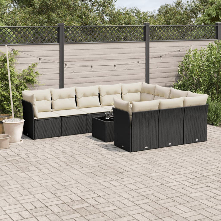 Set Canapele De Grădină Cu Perne, 10 Piese, , Poliratan