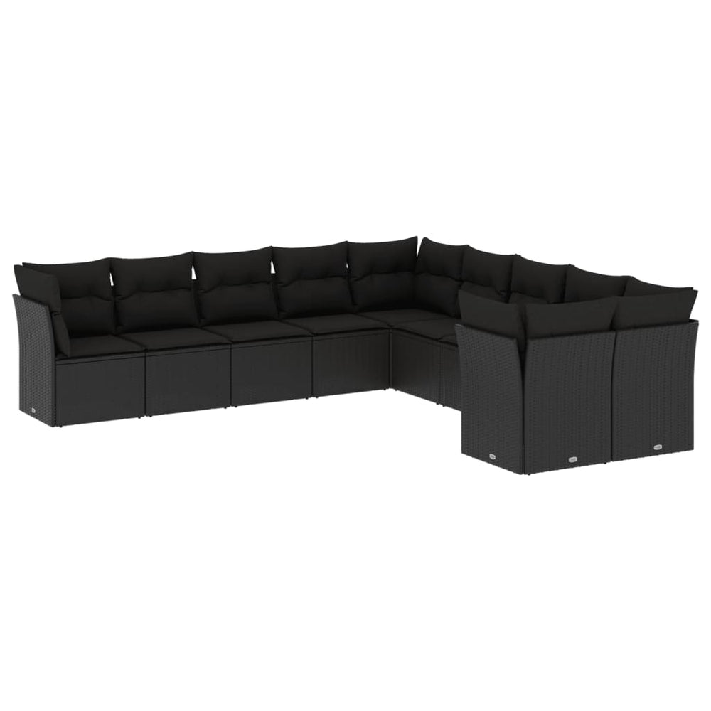 Set Canapele De Grădină Cu Perne, 10 Piese, , Poliratan