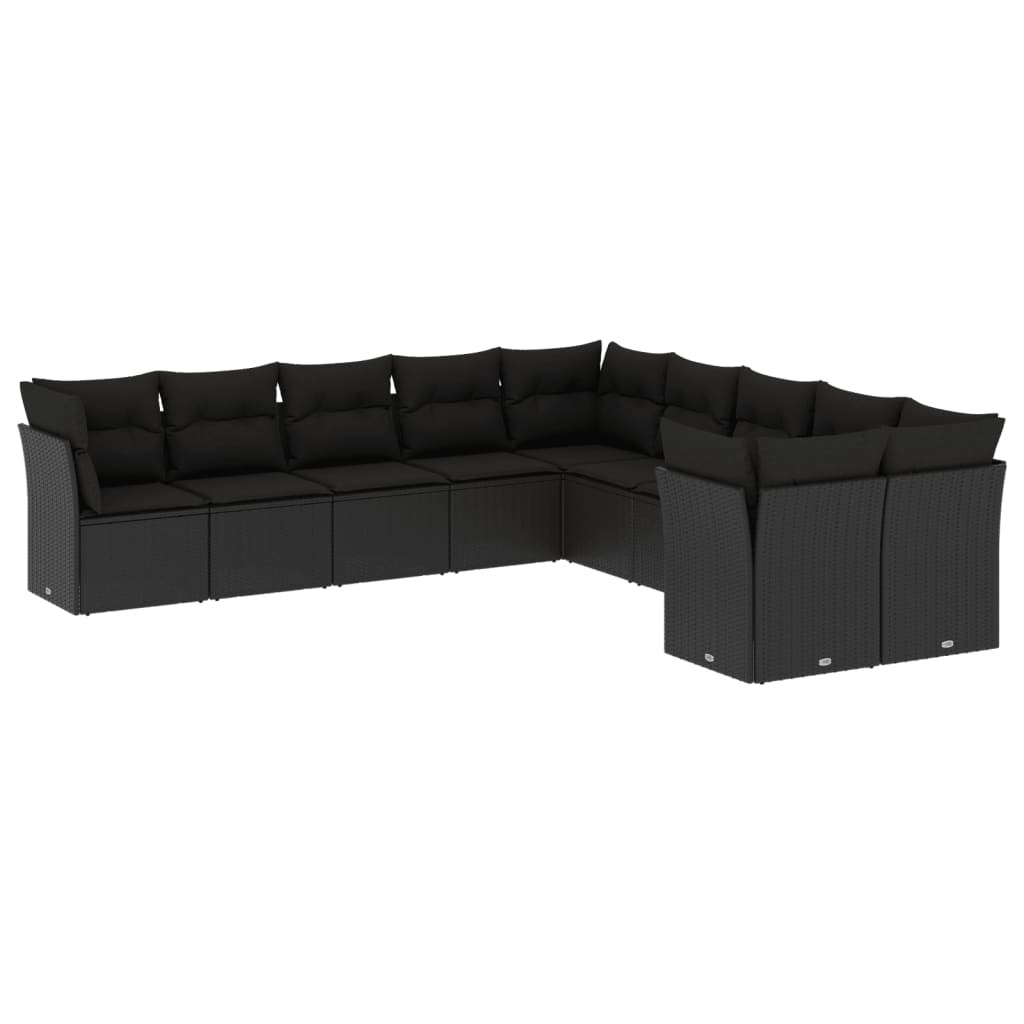 Set Canapele De Grădină Cu Perne, 10 Piese, , Poliratan