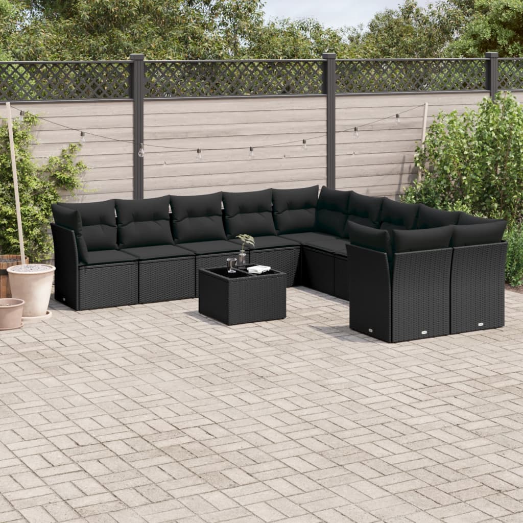 Set Canapele De Grădină Cu Perne, 10 Piese, , Poliratan