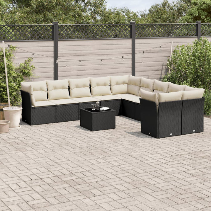 Set Canapele De Grădină Cu Perne, 10 Piese, , Poliratan