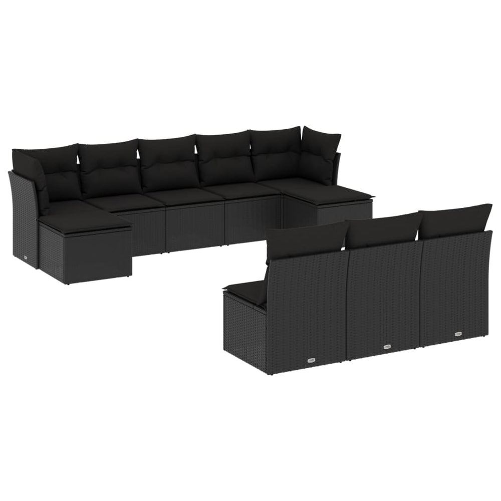 Set Canapele De Grădină Cu Perne, 10 Piese, , Poliratan