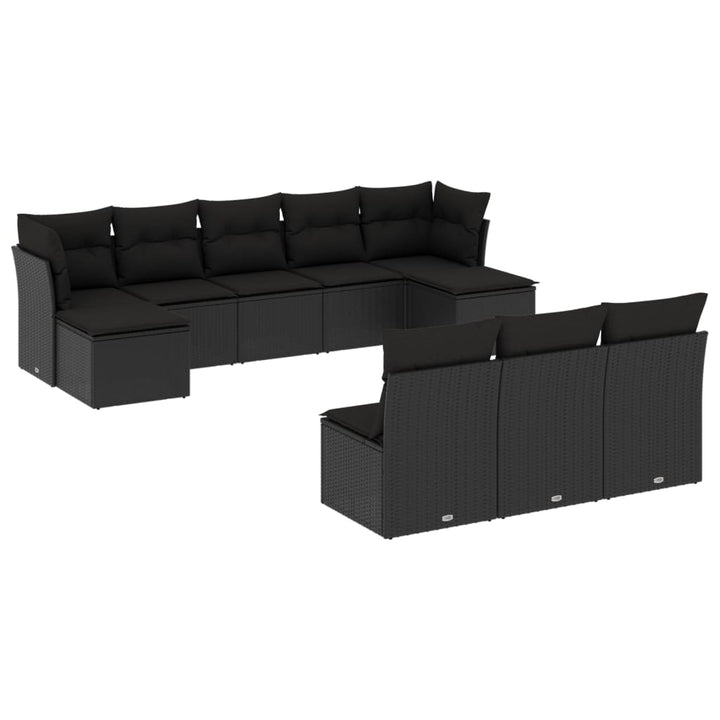 Set Canapele De Grădină Cu Perne, 10 Piese, , Poliratan
