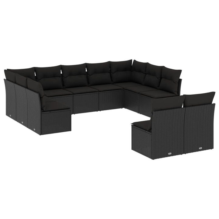 Set Canapele De Grădină Cu Perne, 11 Piese, , Poliratan