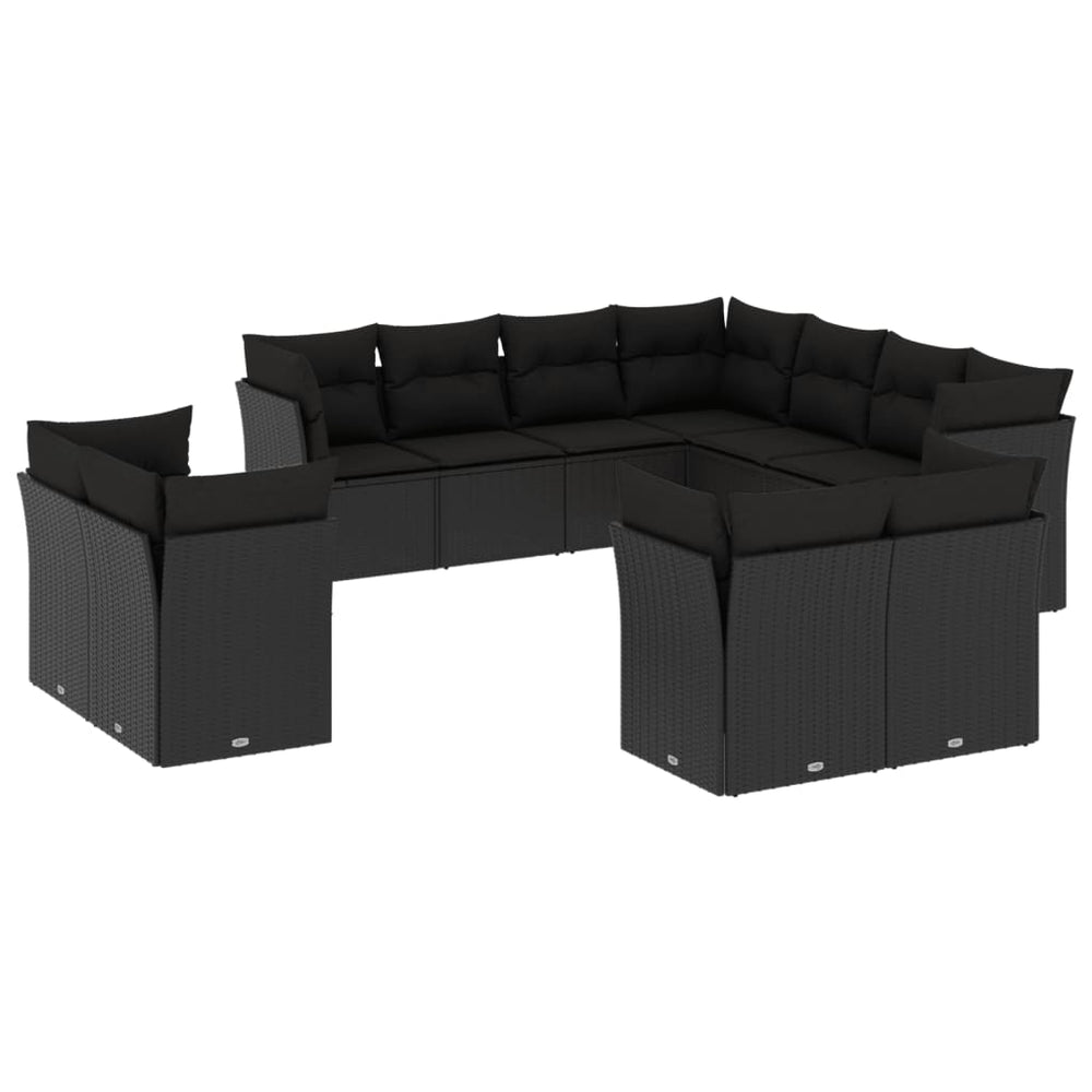 Set Canapele De Grădină Cu Perne, 11 Piese, , Poliratan