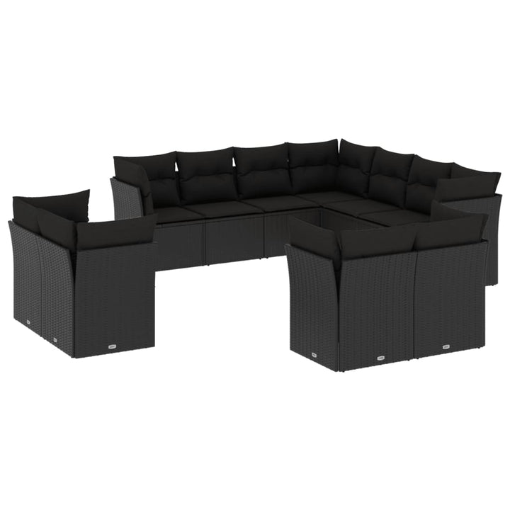 Set Canapele De Grădină Cu Perne, 11 Piese, , Poliratan