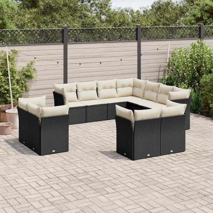 Set Canapele De Grădină Cu Perne, 11 Piese, , Poliratan