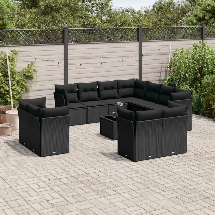 Set Canapele De Grădină Cu Perne, 11 Piese, , Poliratan