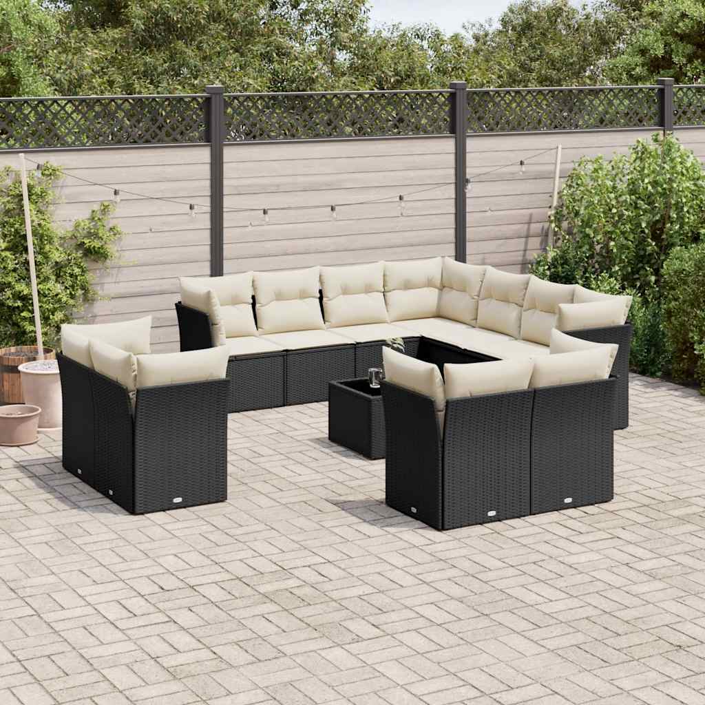 Set Canapele De Grădină Cu Perne, 11 Piese, , Poliratan