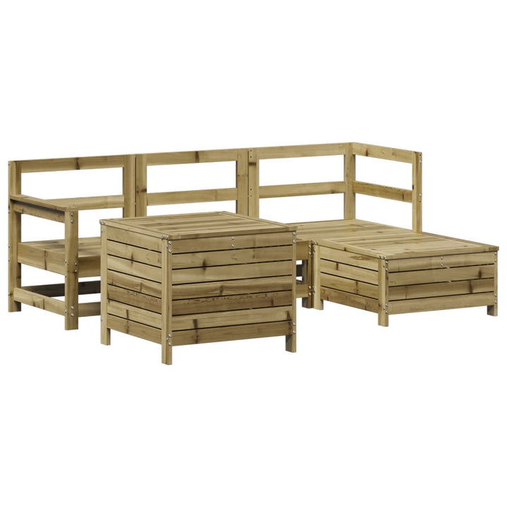 Set Canapea De Grădină, 5 Piese, Lemn De Pin Tratat