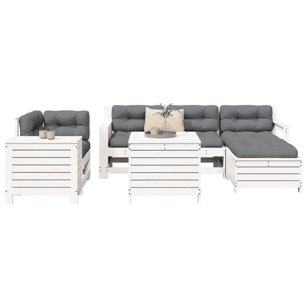 Set Canapea De Grădină, 7 Piese, Lemn De Pin Tratat