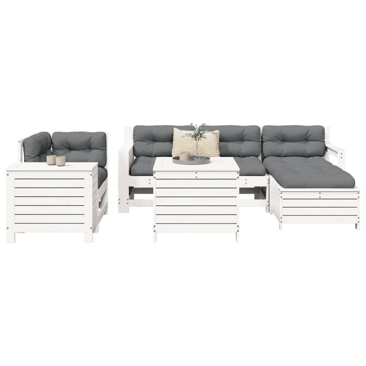Set Canapea De Grădină, 7 Piese, Lemn De Pin Tratat