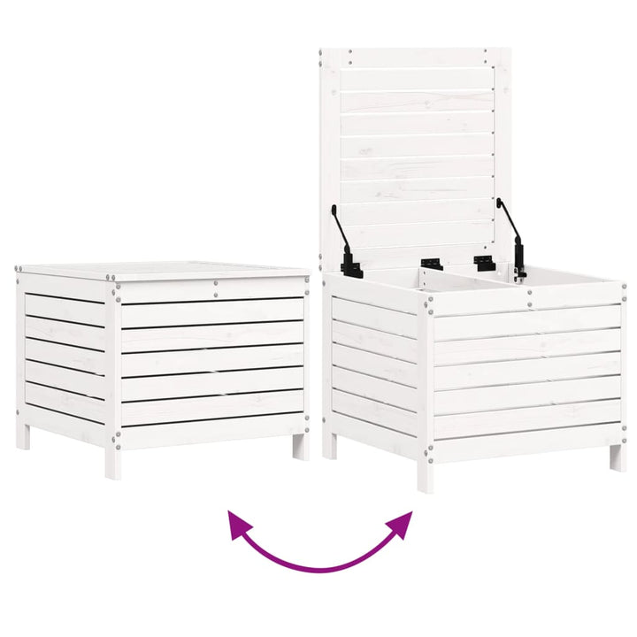 Set Canapea De Grădină, 7 Piese, Alb, Lemn Masiv De Pin