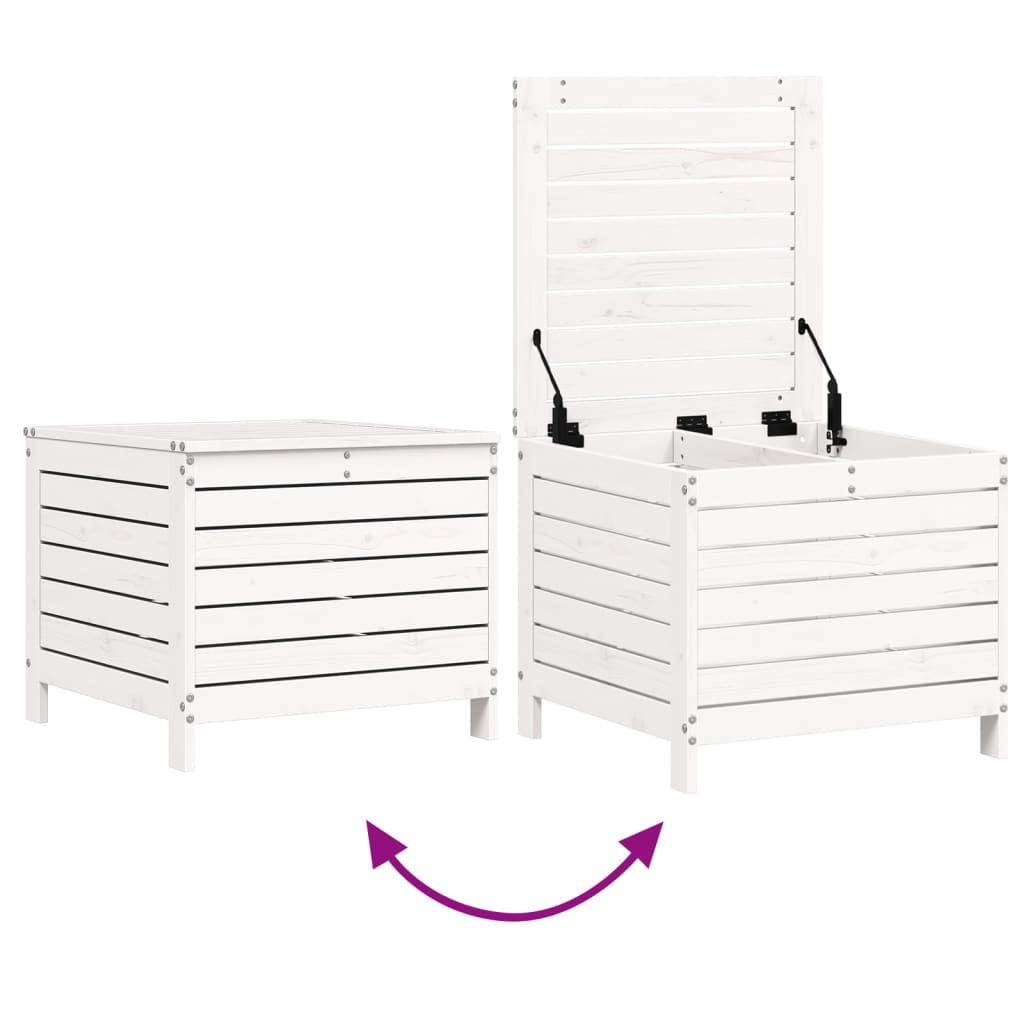 Set Canapea De Grădină, 7 Piese, Alb, Lemn Masiv De Pin