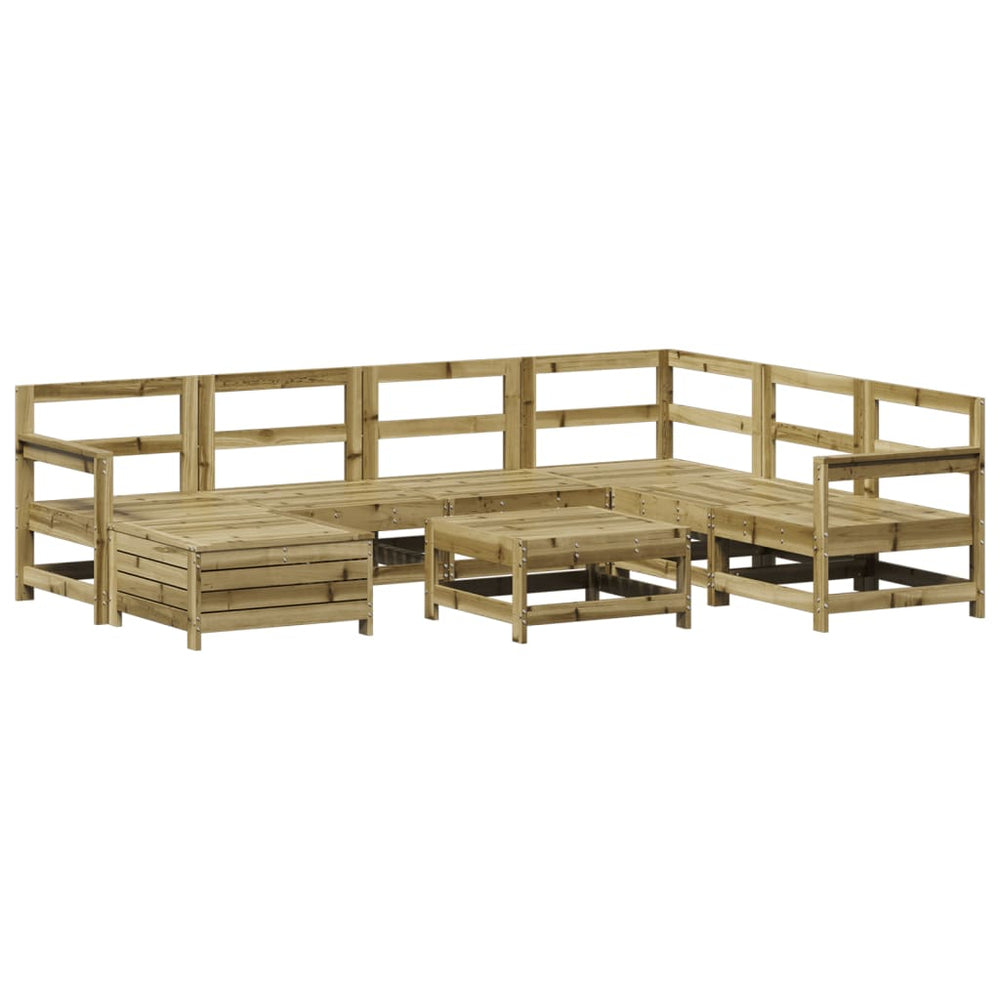 Set Canapea De Grădină, 8 Piese, Lemn De Pin Tratat