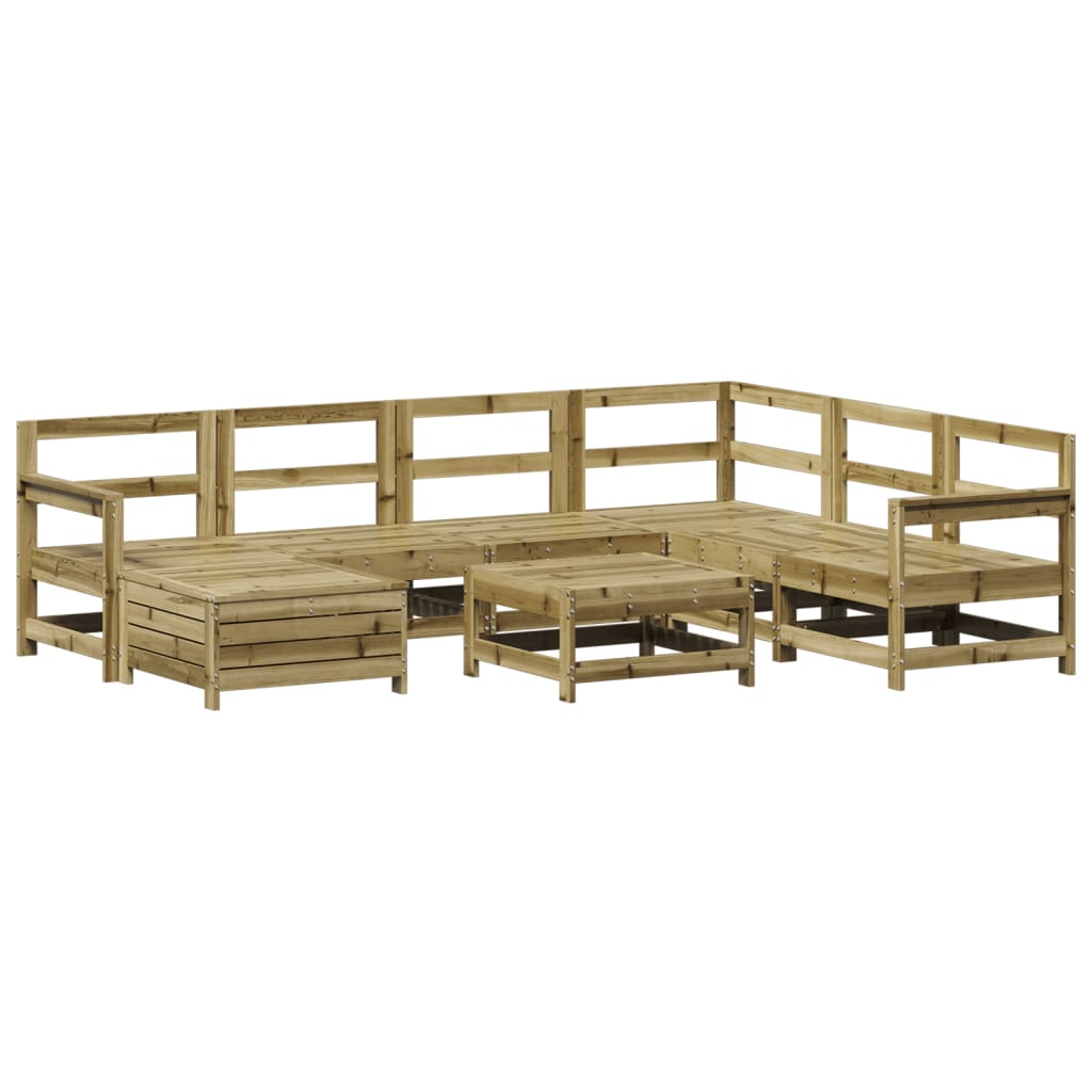 Set Canapea De Grădină, 8 Piese, Lemn De Pin Tratat