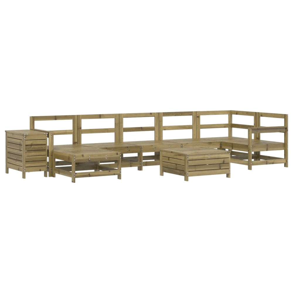 Set Canapea De Grădină, 9 Piese, Lemn De Pin Tratat