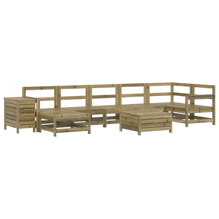 Set Canapea De Grădină, 9 Piese, Lemn De Pin Tratat