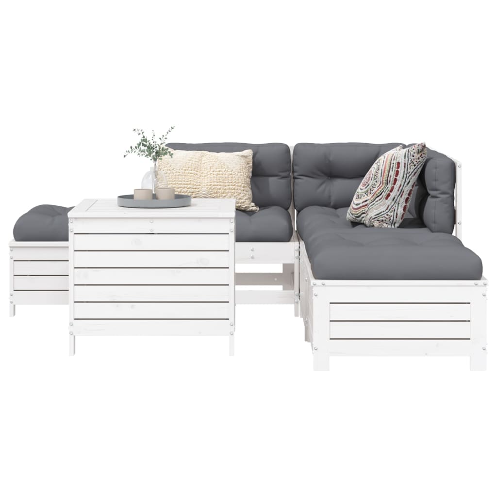 Set Canapea De Grădină, 6 Piese, , Lemn Masiv Pin