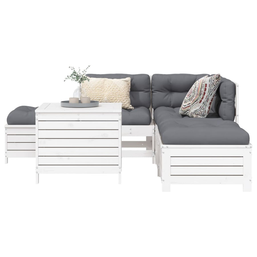 Set Canapea De Grădină, 6 Piese, , Lemn Masiv Pin