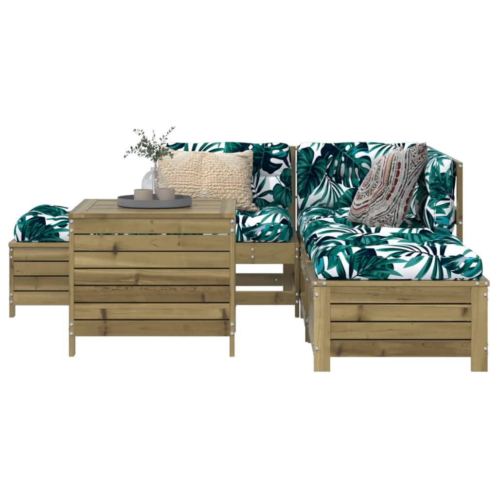 Set Canapea De Grădină, 6 Piese, , Lemn Masiv Pin