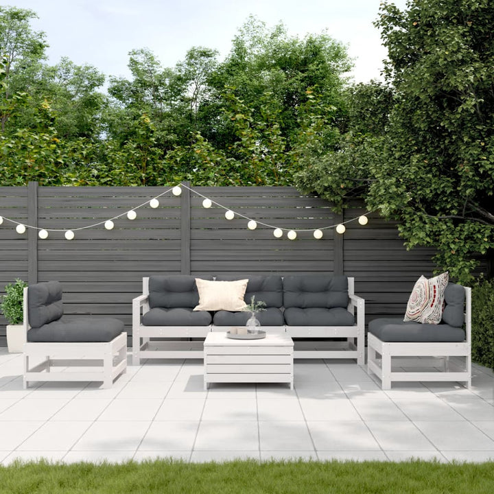Set Mobilier De Grădină Cu Perne, 6 Piese, Lemn Masiv De Pin