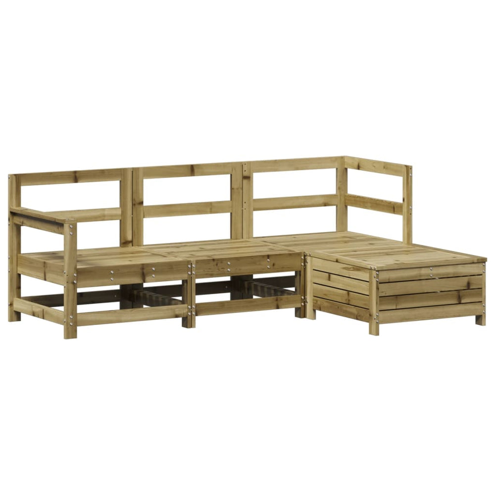 Set Canapele De Grădină, 4 Piese, Lemn De Pin Tratat