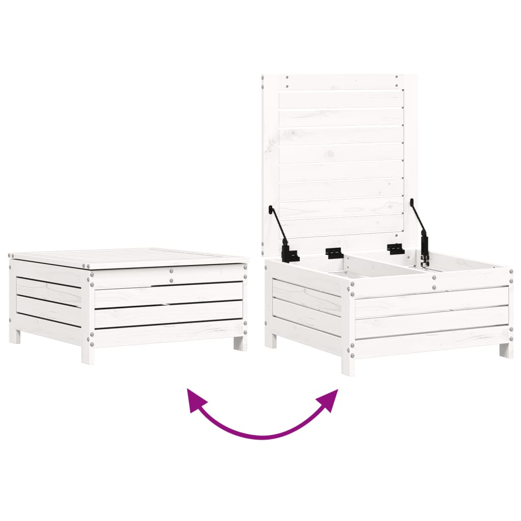 Set Canapea De Grădină, 4 Piese, Alb, Lemn Masiv Pin
