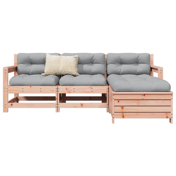Set Canapea De Grădină, 4 Piese, Alb, Lemn Masiv Pin