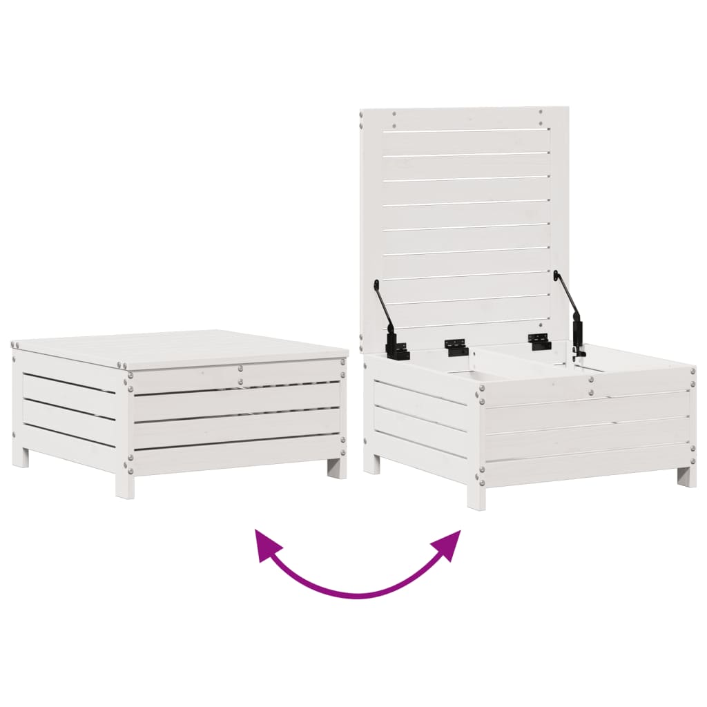 Set Mobilier Grădină Cu Perne 5 Piese Alb Lemn Masiv De Pin