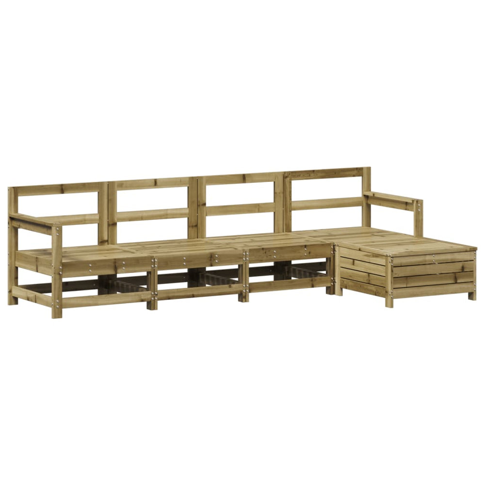 Set Canapea De Grădină, 5 Piese, Lemn De Pin Tratat