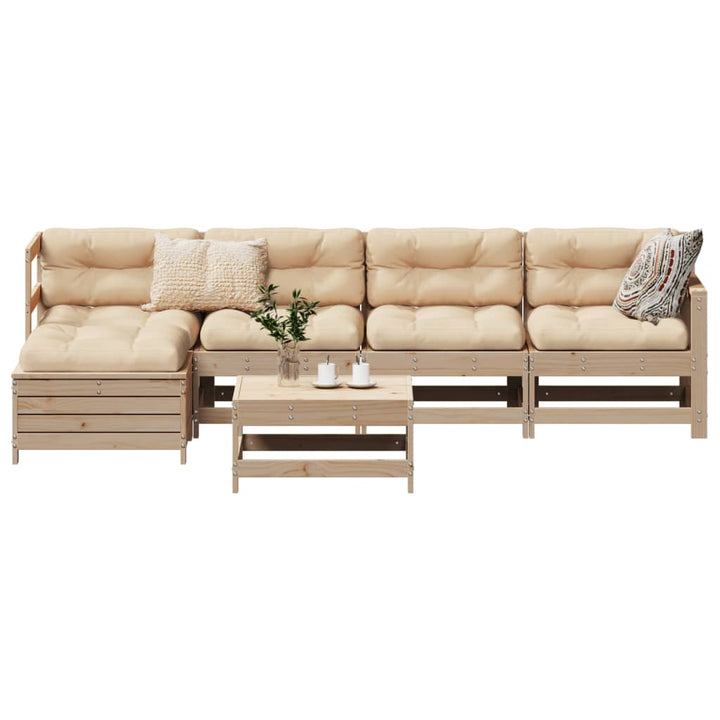 Set Canapea De Grădină, 6 Piese, , Lemn Masiv Pin