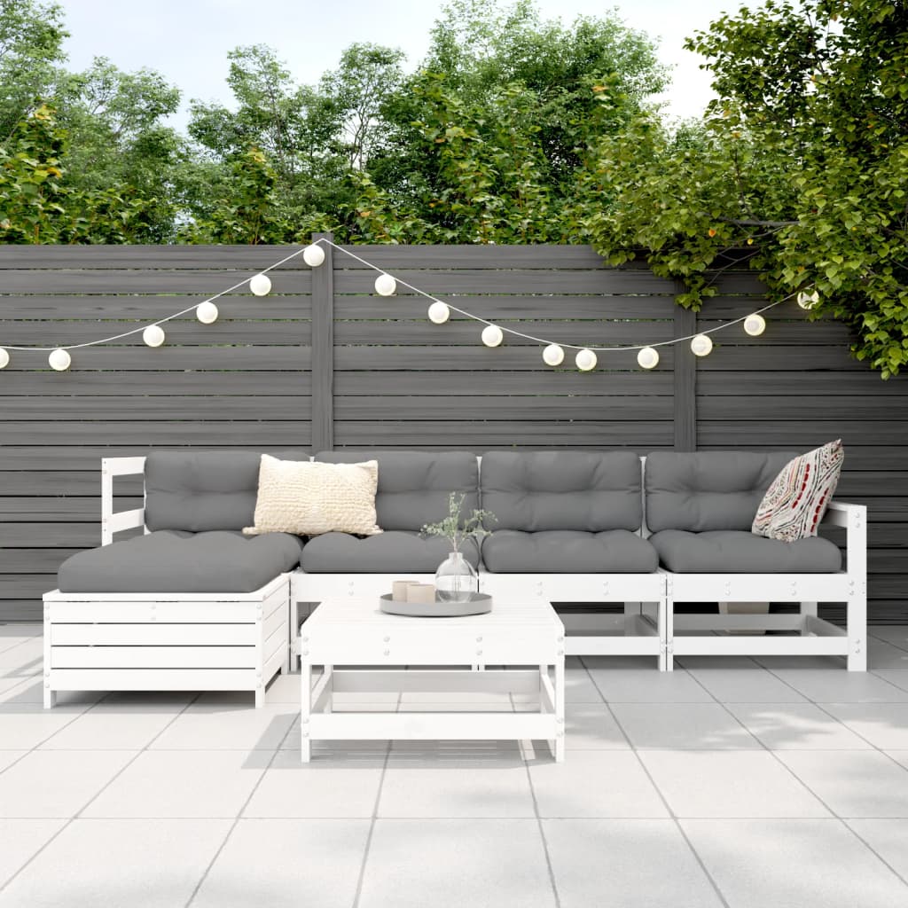 Set Canapea De Grădină, 6 Piese, , Lemn Masiv Pin