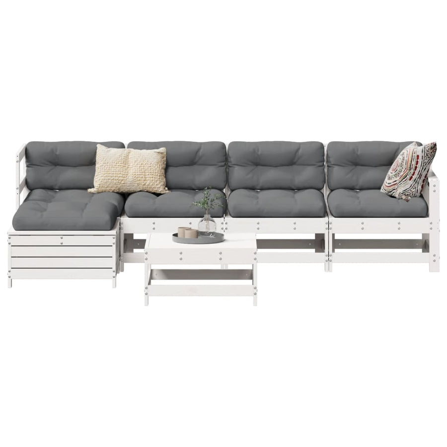 Set Canapea De Grădină, 6 Piese, , Lemn Masiv Pin
