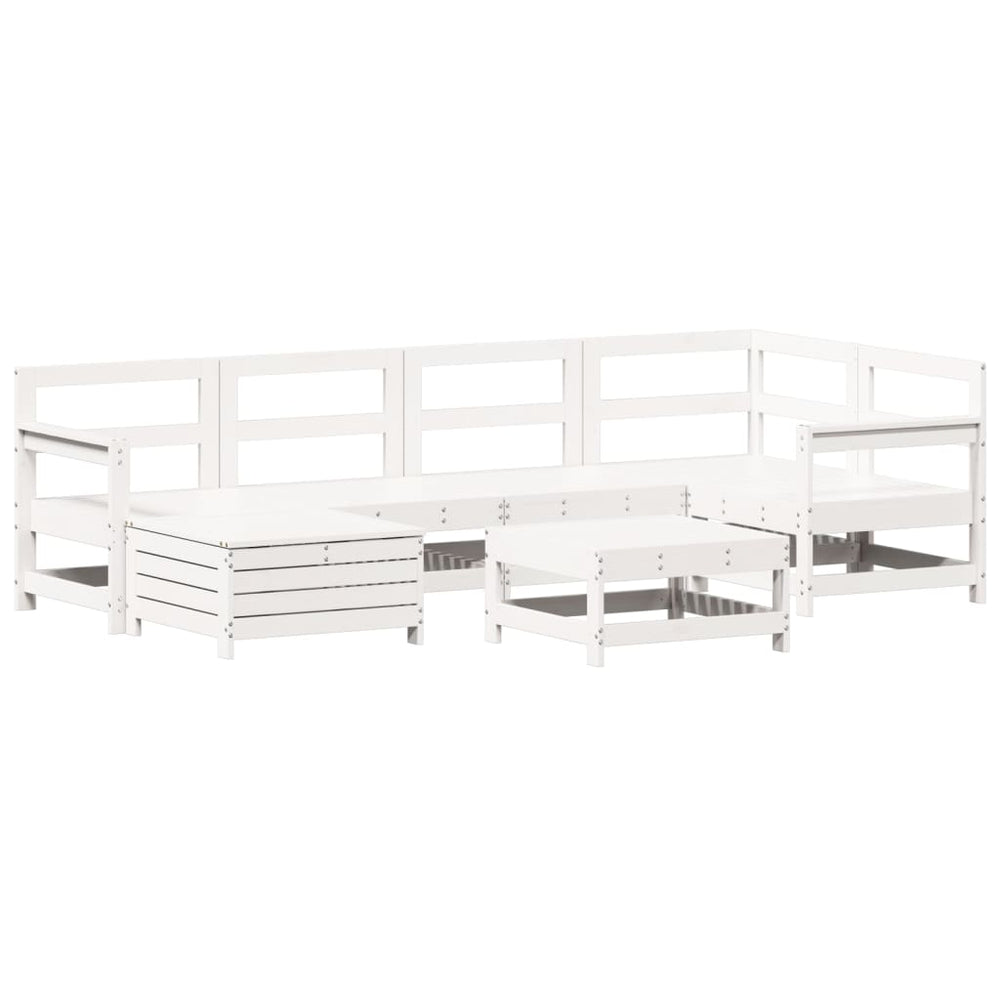 Set Canapea De Grădină, 7 Piese, , Lemn Masiv De Pin