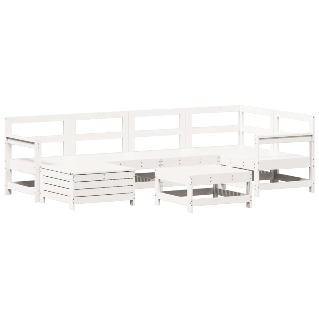 Set Canapea De Grădină, 7 Piese, , Lemn Masiv De Pin