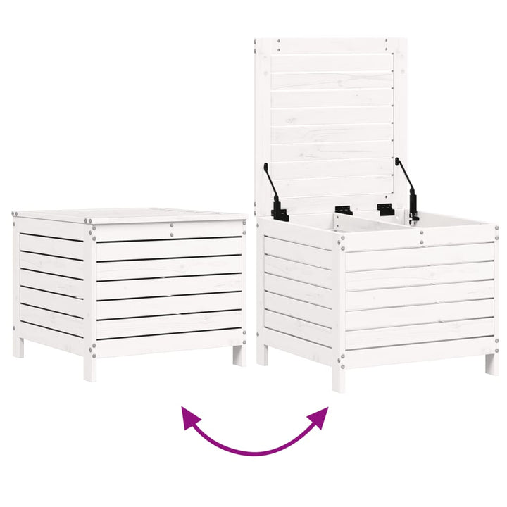 Set Canapea De Grădină, 7 Piese, Alb, Lemn Masiv De Pin