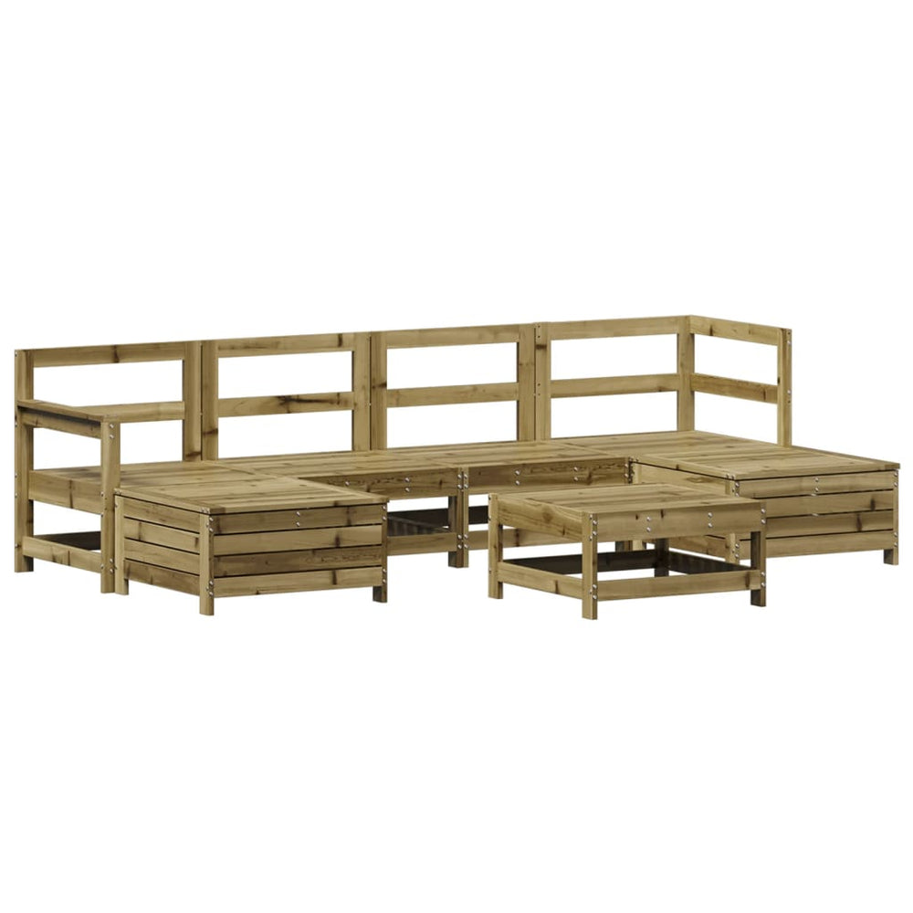 Set Canapea De Grădină, 7 Piese, Lemn De Pin Tratat