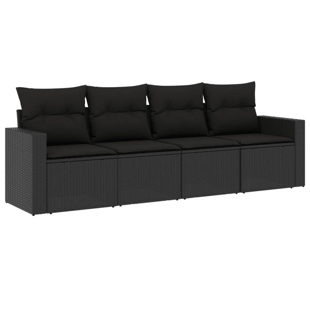 Set Mobilier De Grădină Cu Perne, 4 Piese, , Poliratan