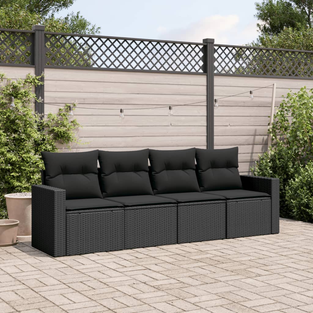 Set Mobilier De Grădină Cu Perne, 4 Piese, , Poliratan