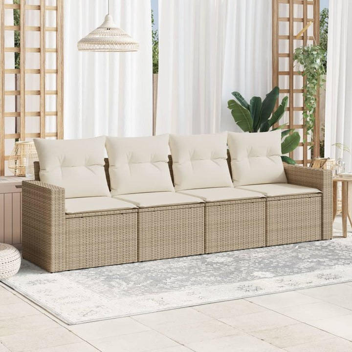 Set Mobilier De Grădină Cu Perne, 4 Piese, , Poliratan