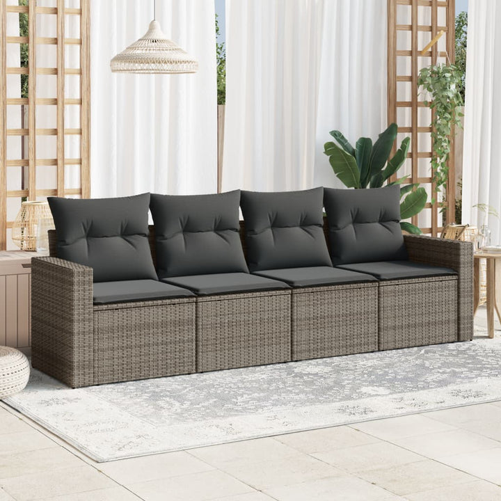 Set Mobilier De Grădină Cu Perne, 4 Piese, , Poliratan