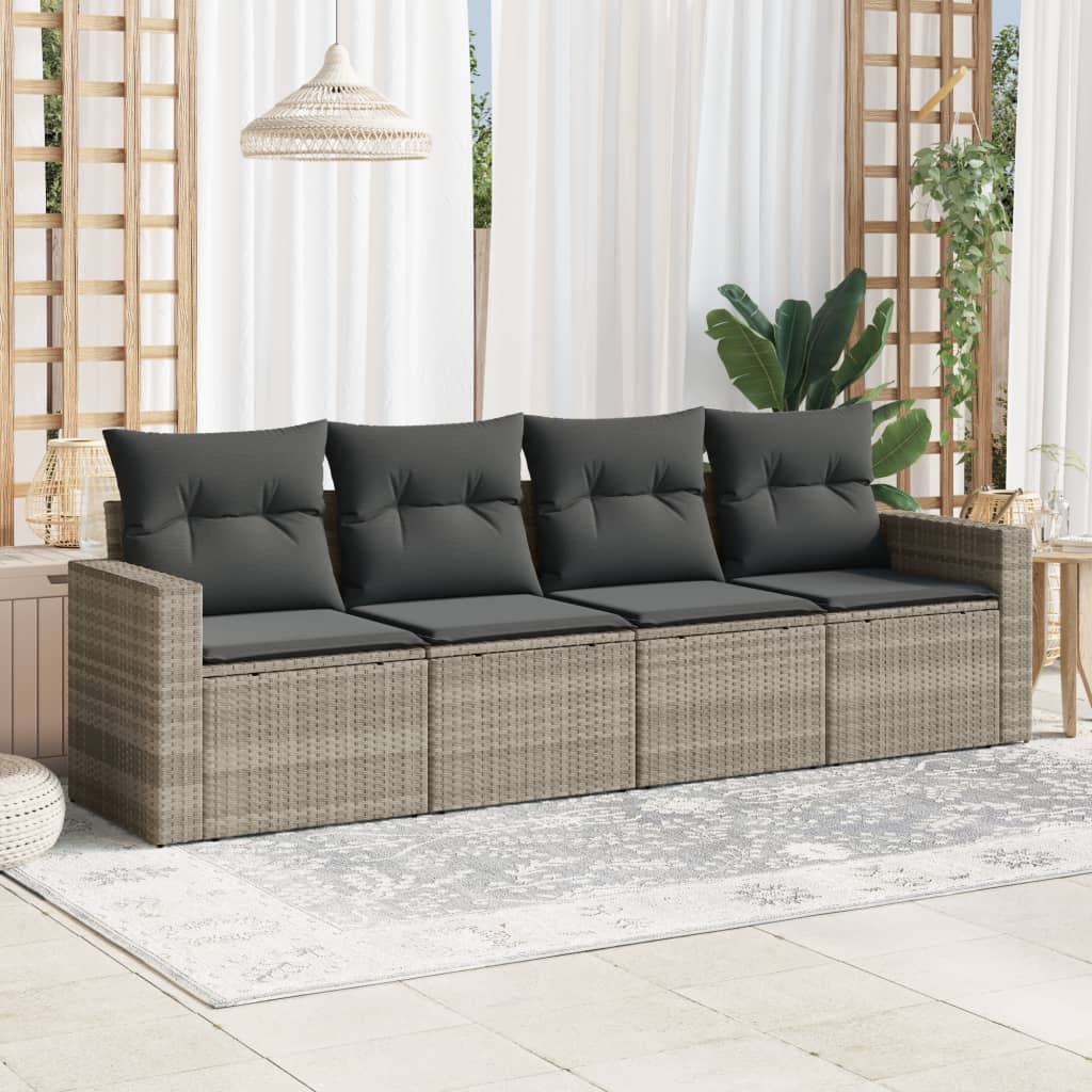 Set Mobilier De Grădină Cu Perne, 4 Piese, , Poliratan