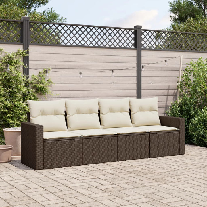 Set Mobilier De Grădină Cu Perne, 4 Piese, , Poliratan