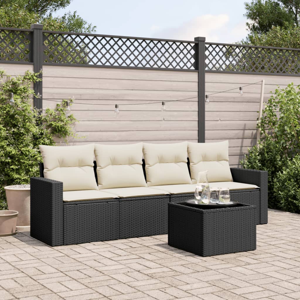 Set Mobilier De Grădină Cu Perne, 4 Piese, , Poliratan
