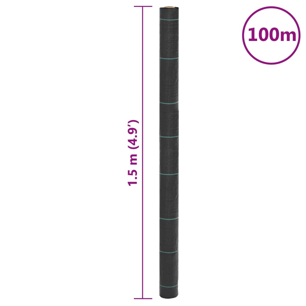 Membrană Antiburuieni, Negru, 1,5X100 M, Pp