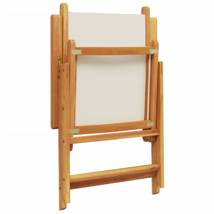 Scaune De Grădină Rabatabile 8 Buc., Textil Alb /Lemn Masiv