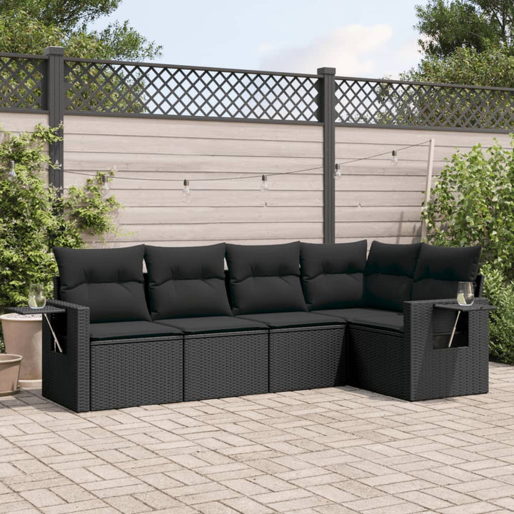 Set Mobilier De Grădină Cu Perne, 5 Piese, , Poliratan